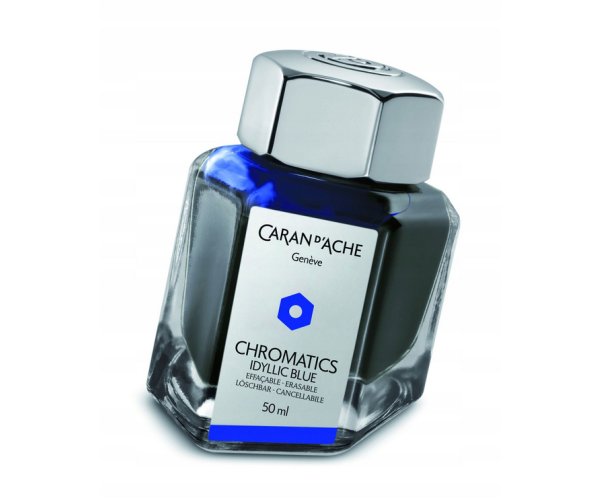 Caran dAche Chromatics Idyllic Blue, modrý lahvičkový inkoust 50 ml