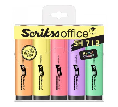 Scrikss SH712 Pastel zvýrazňovače sada 5 ks